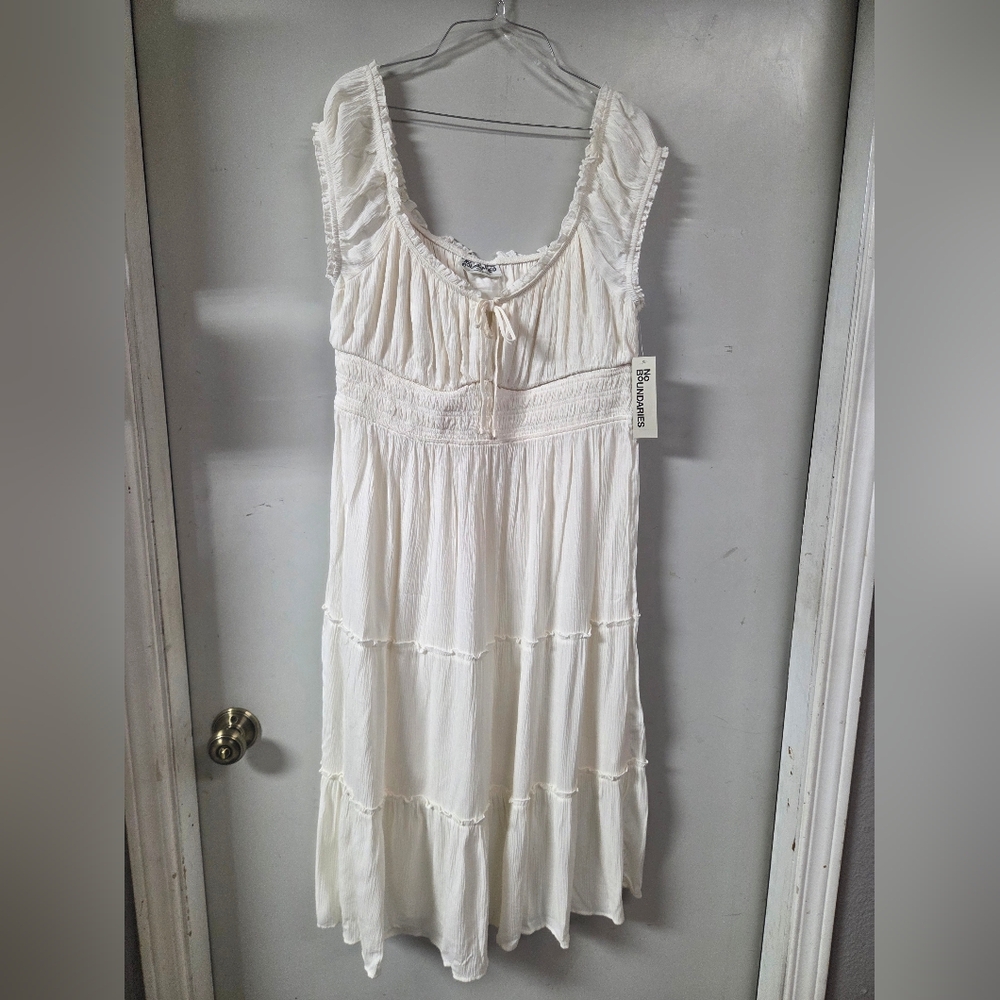 No Boundaries Creamy White Tiered Maxi Dress